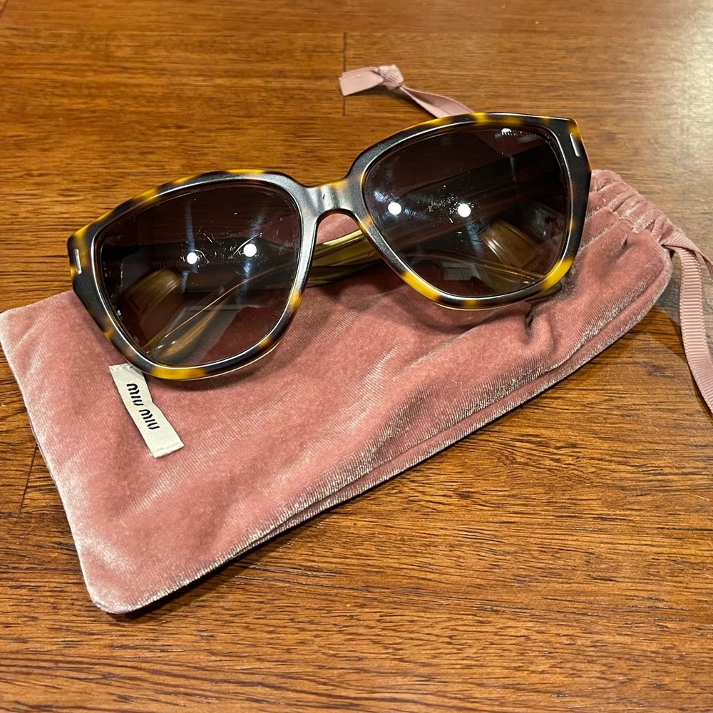 Tortoise Shell Miu Mui Cat Eye Sunglasses